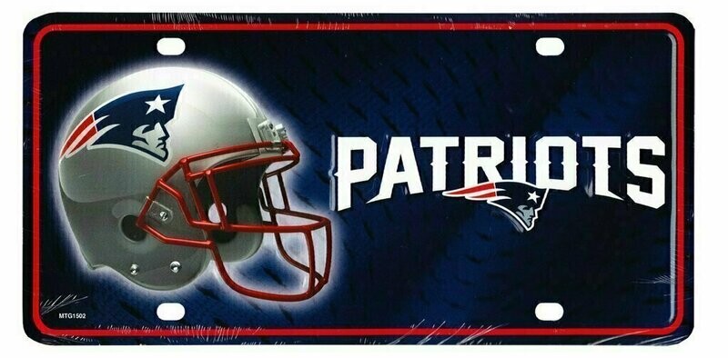New England Patriots Lightweight Metal License Plate