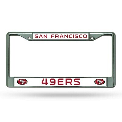 San Francisco 49ers Chrome Metal License Plate Frame