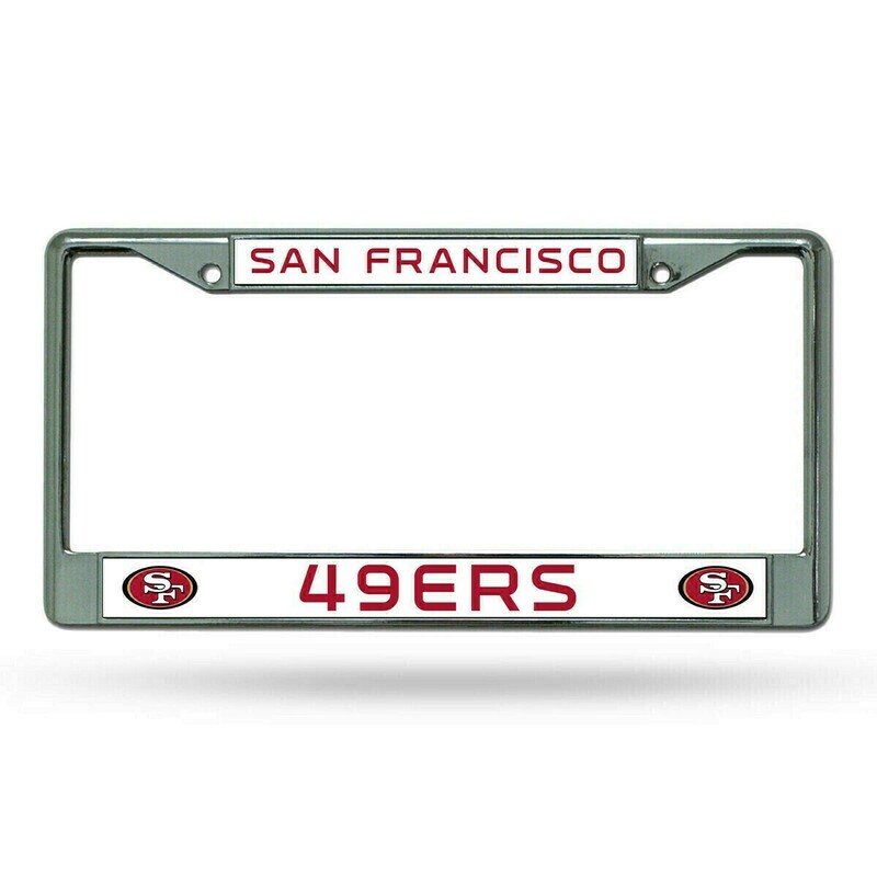 San Francisco 49ers Chrome Metal License Plate Frame