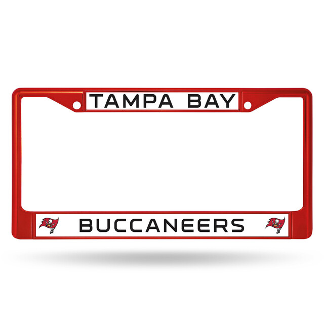 Tampa Bay Buccaneers Red Chrome Metal License Plate Frame