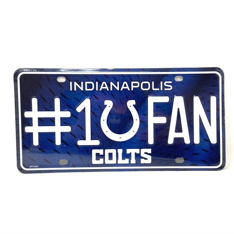 Indianapolis Colts #1 Fan Lightweight Metal License Plate