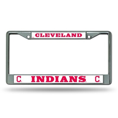 Cleveland Indians Chrome Metal License Plate Frame