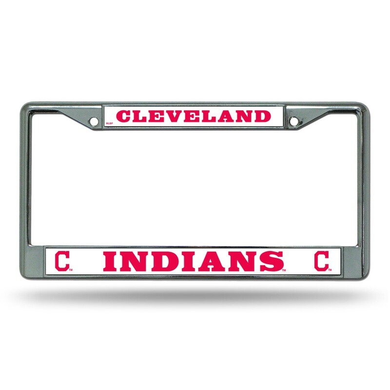 Cleveland Indians Chrome Metal License Plate Frame
