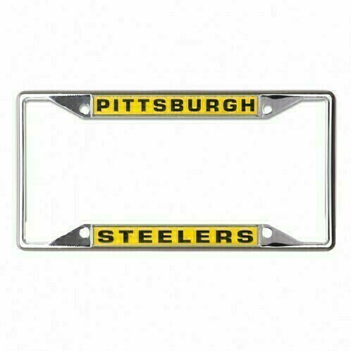 Pittsburgh Steelers Yellow Chrome Metal License Plate Frame