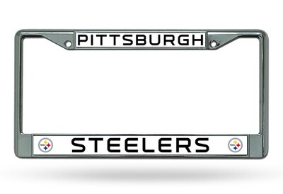 Pittsburgh Steelers Chrome Metal License Plate Frame