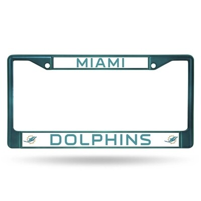 Miami Dolphins Teal Chrome Metal License Plate Frame Miami Dolphins Teal Chrome Metal License Plate Frame