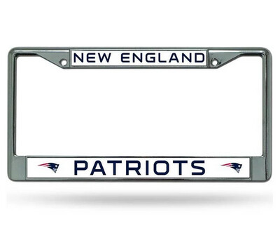 New England Patriots Chrome Metal License Plate Frame