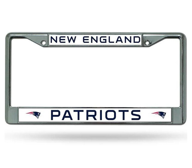 New England Patriots Chrome Metal License Plate Frame