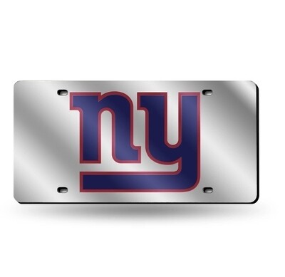 New York Giants Laser Tag Silver License Plate