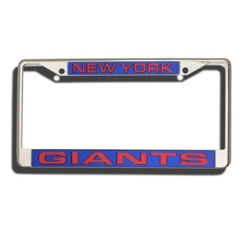 New York Giants Laser Chrome Metal License Plate Frame