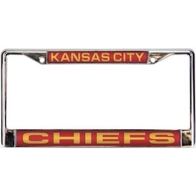 Kansas City Chiefs Laser Chrome Metal License Plate Frame