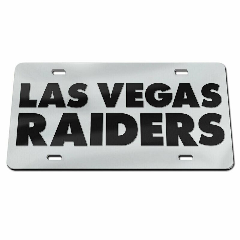 Las Vegas Raiders Acrylic Silver Laser Tag License Plate