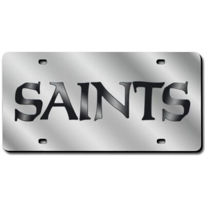New Orleans Saints Laser Tag Silver License Plate