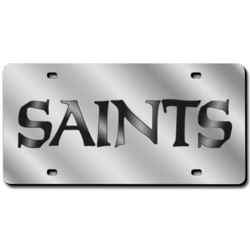 New Orleans Saints Laser Tag Silver License Plate New Orleans Saints Laser Tag Silver License Plate