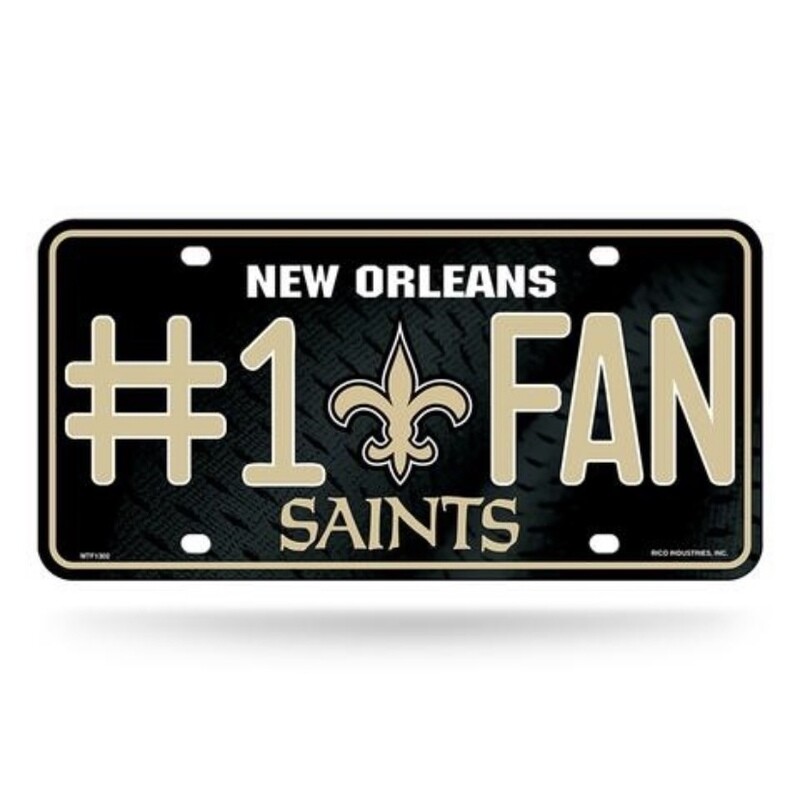 New Orleans Saints #1 Fan Lightweight Metal License Plate