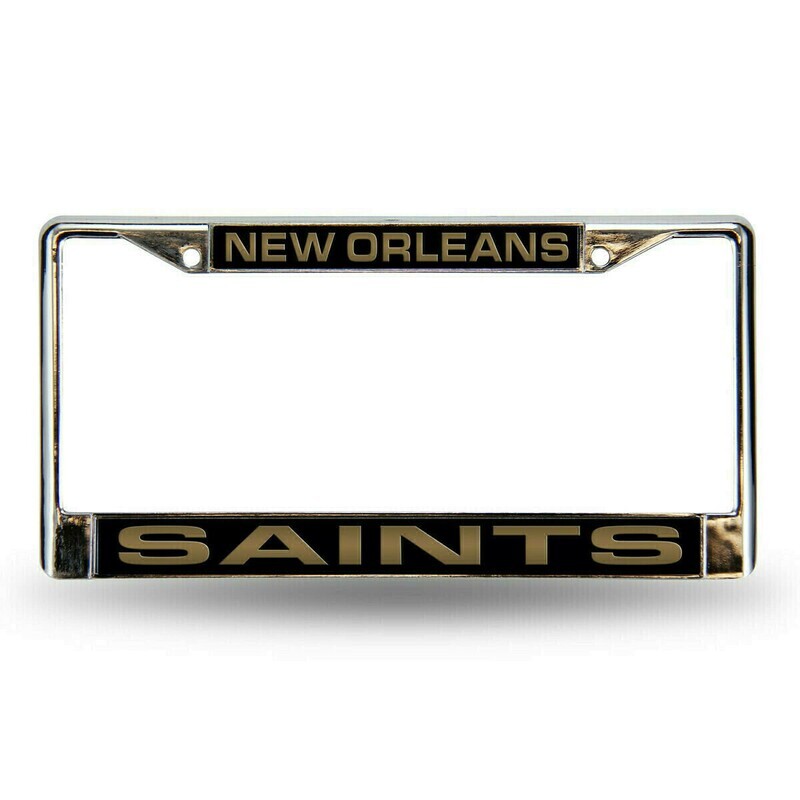 New Orleans Saints Laser Chrome Metal License Plate Frame