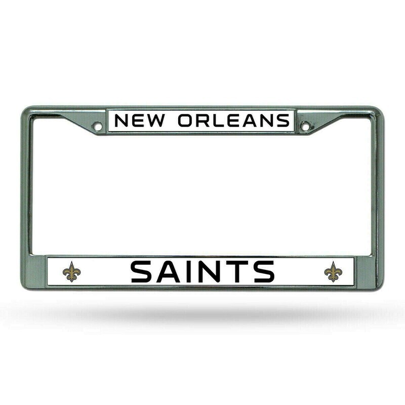 New Orleans Saints Chrome Metal License Plate Frame