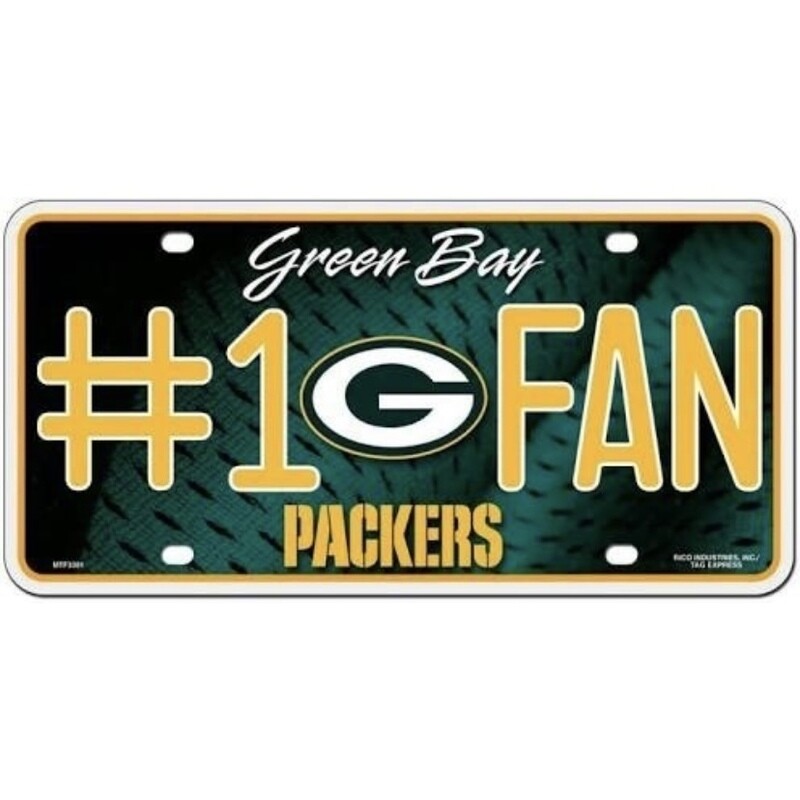 Green Bay Packers #1 Fan Lightweight Metal License Plate