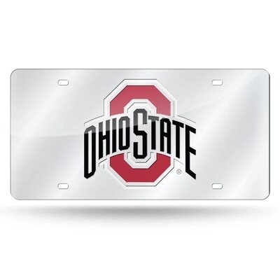 Ohio State Buckeyes Laser Tag Silver License Plate Ohio State Buckeyes Laser Tag Silver License Plate