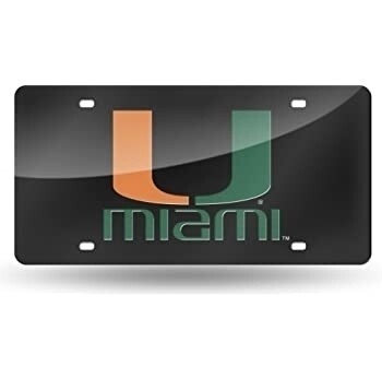 Miami Hurricanes Laser Tag Colored License Plate