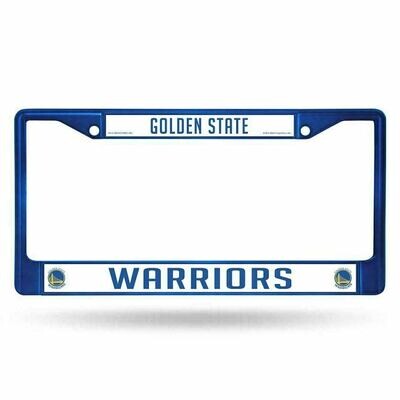 Golden State Warriors Blue Chrome Metal License Plate Frame