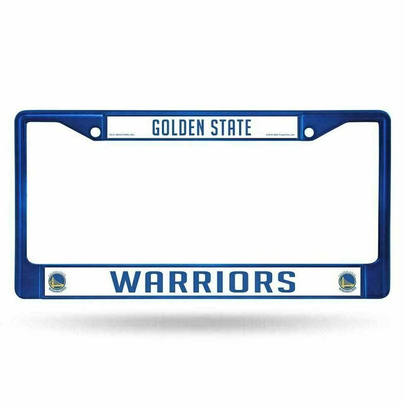 Golden State Warriors Blue Chrome Metal License Plate Frame