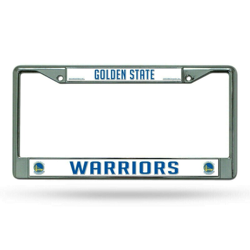 Golden State Warriors Chrome Metal License Plate Frame