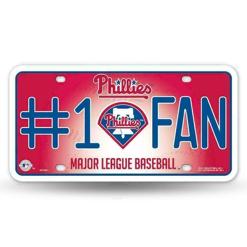 Philadelphia Phillies #1 Fan Lightweight Metal License Plate