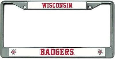 Wisconsin Badgers Chrome Metal License Plate Frame