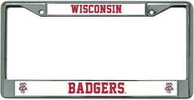 Wisconsin Badgers Chrome Metal License Plate Frame Wisconsin Badgers Chrome Metal License Plate Frame