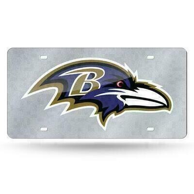 Baltimore Ravens Laser Tag Silver License Plate