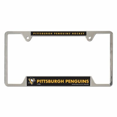 Pittsburgh Penguins Hockey Chrome Metal License Plate Frame