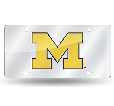 Michigan Wolverines Laser Tag Silver License Plate Michigan Wolverines Laser Tag Silver License Plate