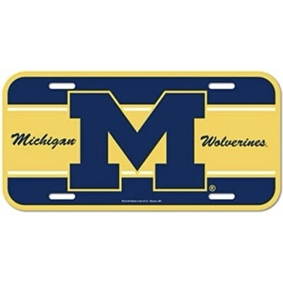 Michigan Wolverines Plastic License Plate Michigan Wolverines Plastic License Plate