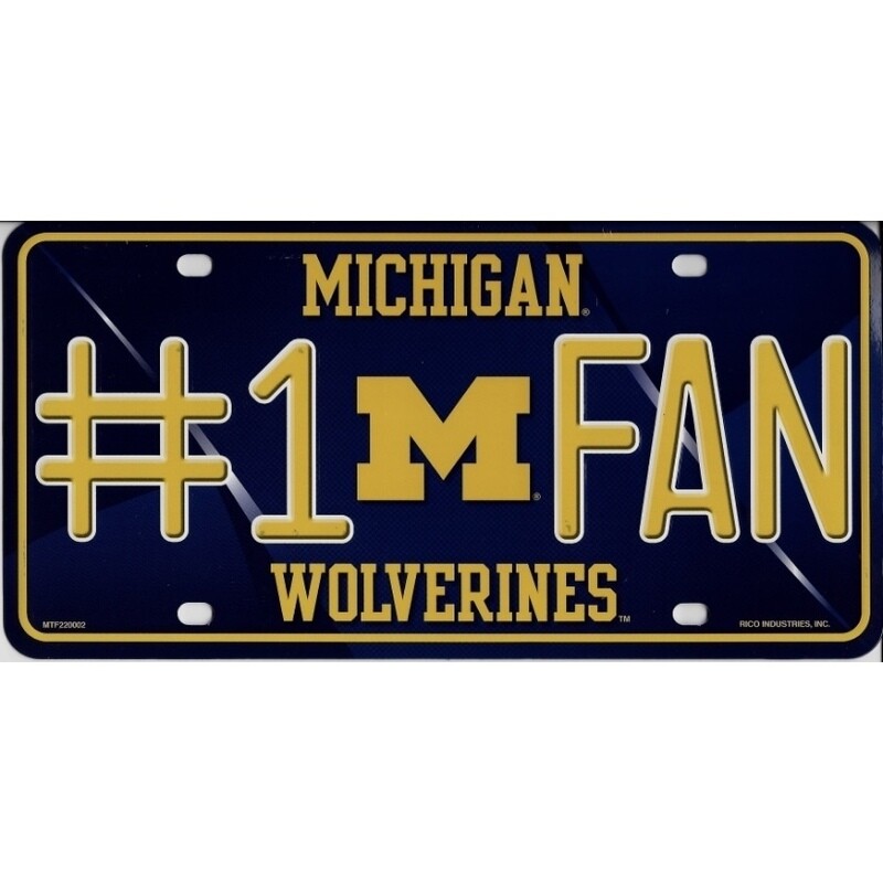Michigan Wolverines #1 Fan Lightweight Metal License Plate