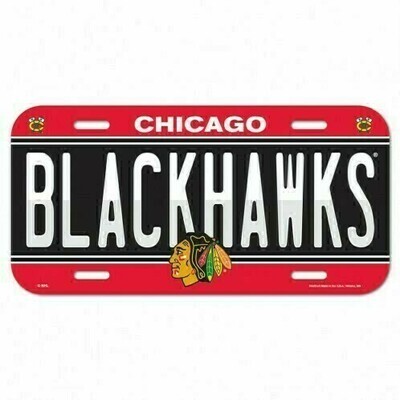 Chicago Blackhawks Plastic License Plate
