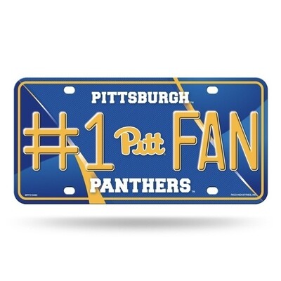 Pitt Panthers #1 Fan Lightweight Metal License Plate