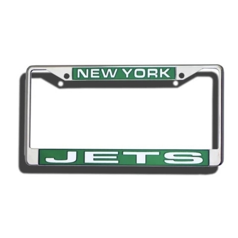 New York Jets Green Laser Chrome Metal License Plate Frame