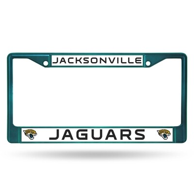 Jacksonville Jaguars Green Chrome Metal License Plate Frame