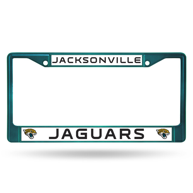 Jacksonville Jaguars Green Chrome Metal License Plate Frame