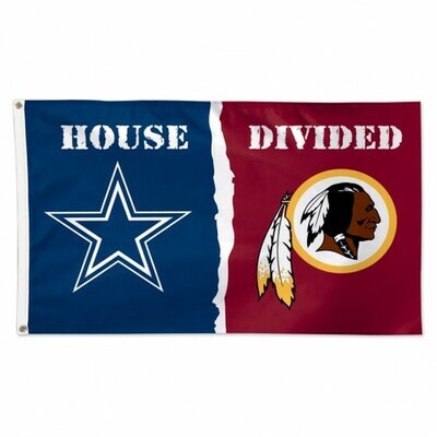 Dallas Cowboys / Washington Redskins "House Divided" 3' x 5' Deluxe Flag
