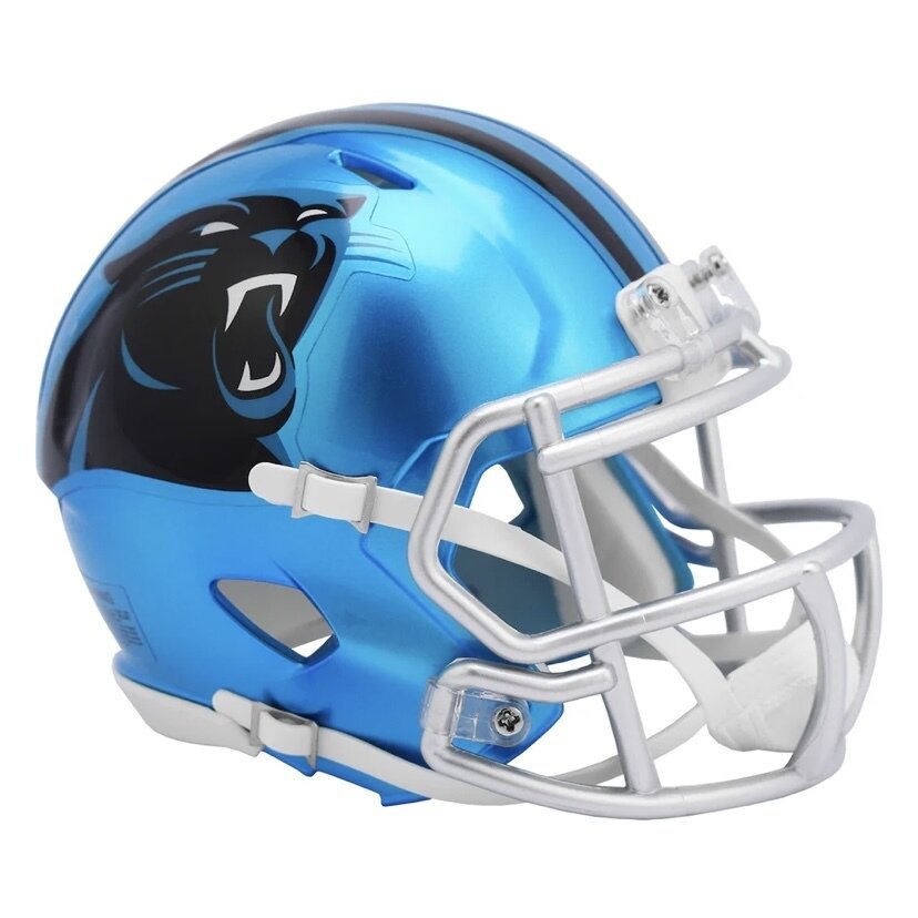 Carolina Panthers Riddell Flash Alternate Revolution Speed Mini Helmet