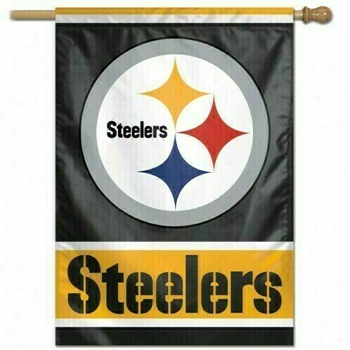 Pittsburgh Steelers Name & Logo 28" x 40" Vertical Flag