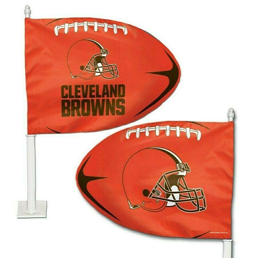 Cleveland Browns 11.75" x 14" Football Shaped Car Flag