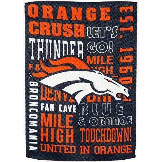 Denver Broncos 12.5" x 18" Decorative Team Flag