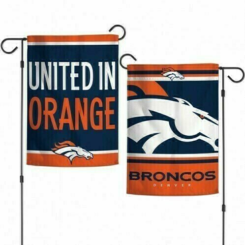 Denver Broncos Slogan 12.5" x 18" Premium 2-Sided Garden Flag