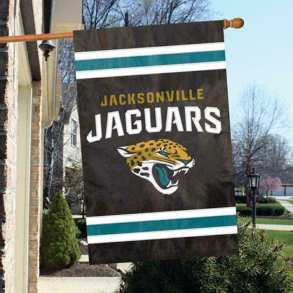 Jacksonville Jaguars 28" x 44" Vertical Embroidered 2 Sided Flag