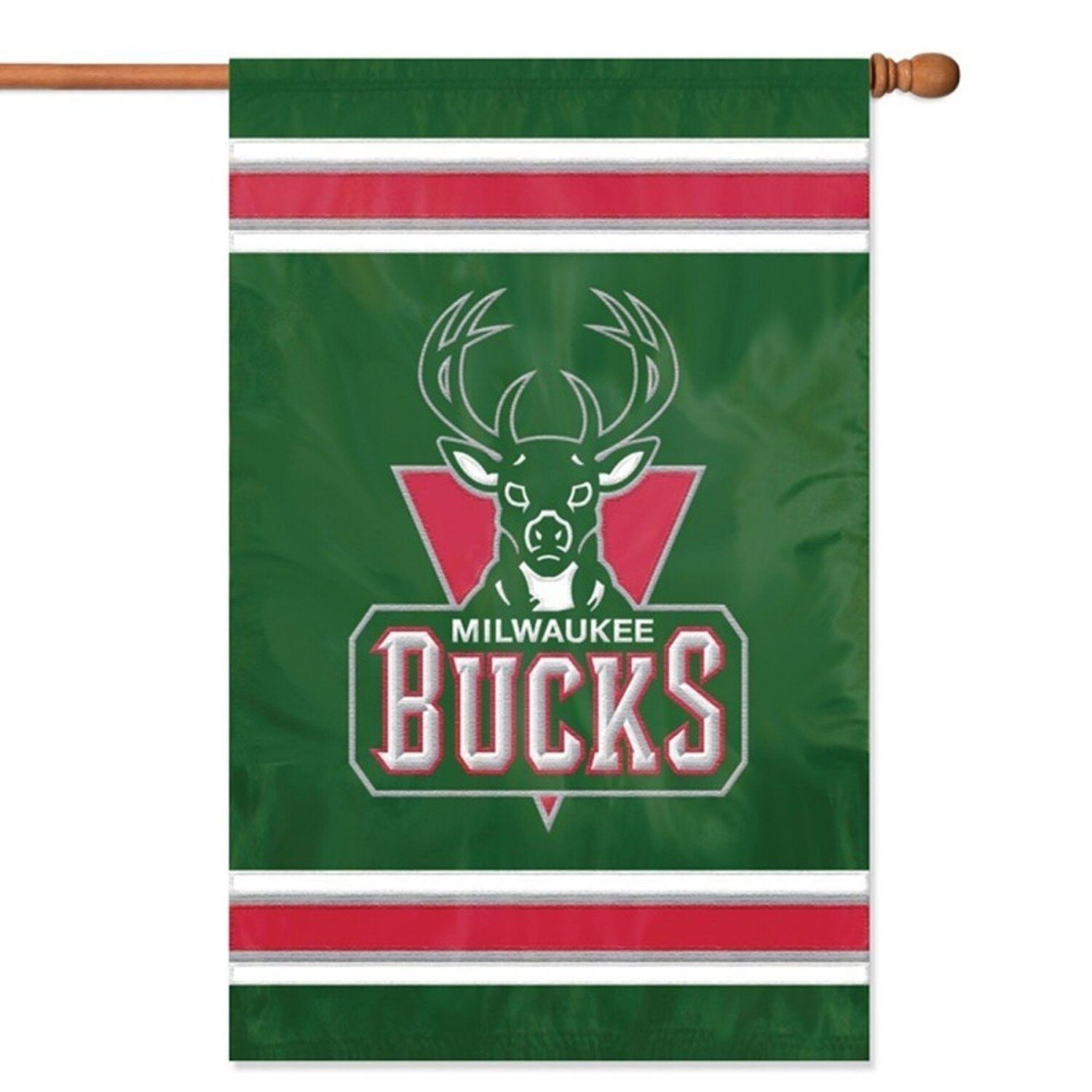 Milwaukee Bucks 28" x 44" Vertical Embroidered 2 Sided Flag