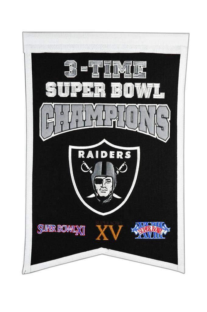 Las Vegas Raiders 3-Time Champions Banner