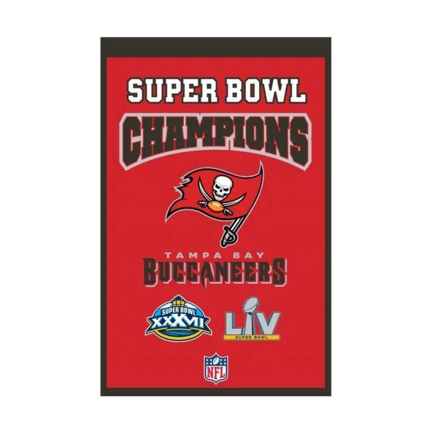 Tampa Bay Buccaneers 2-Time Super Bowl Champions Banner